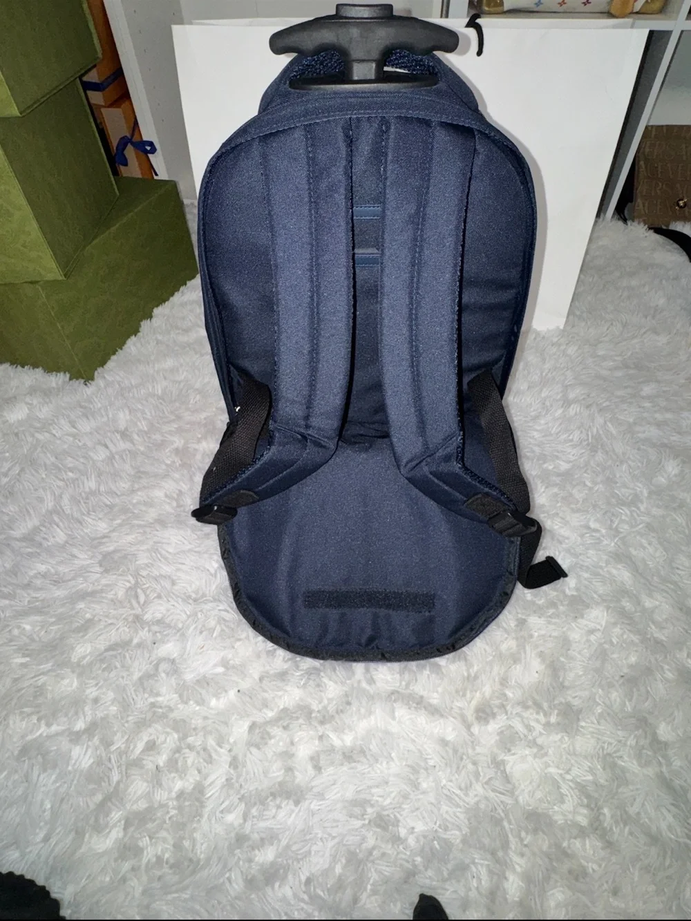 Dolce & Gabbana Navy Rolling Backpack with Red Logo